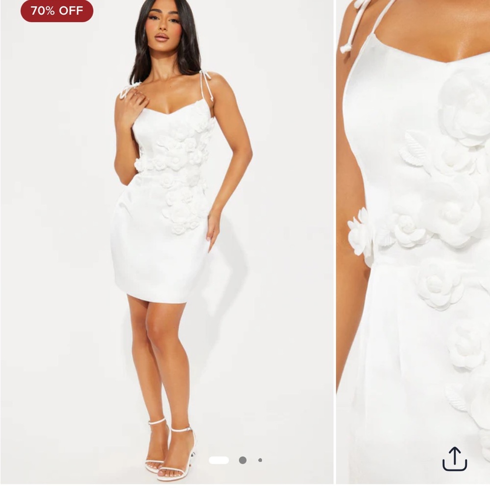Fashion Nova White Floral Mini Dress